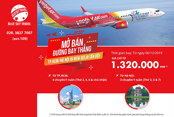 Khuyến mãi đường bay mới Việt Nam đi Ấn Độ