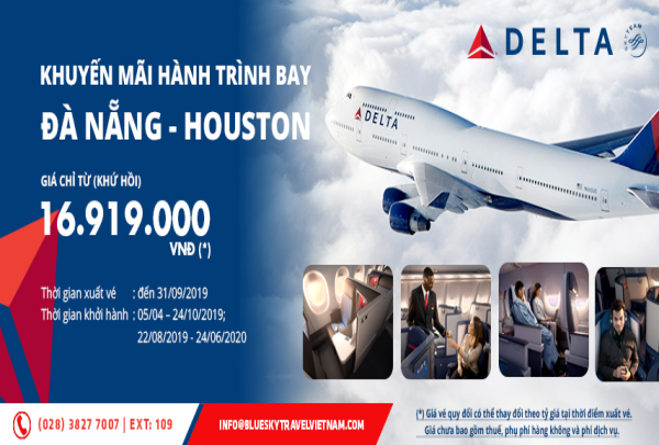 DETAL AIRLINES “KHUYẾN MÃI HÀNH TRÌNH BAY ĐÀ NẴNG - HOUSTON”