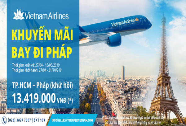 VIETNAM AIRLINES - KHUYẾN MÃI BAY ĐI PHÁP 