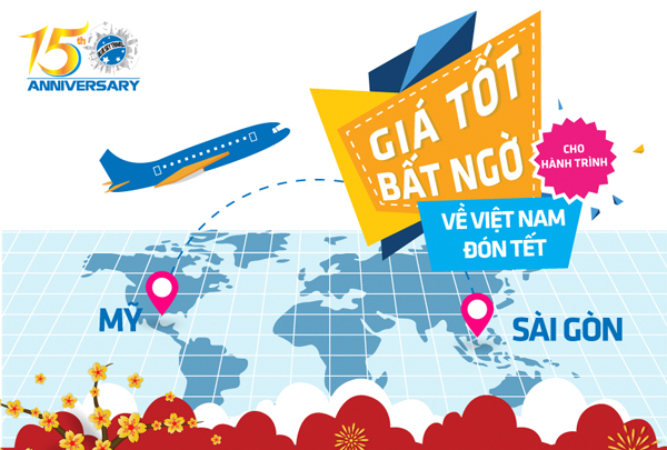 GIÁ TỐT BẤT NGỜ CHO HÀNH TRÌNH MỸ - SÀI GÒN, VỀ QUÊ ĂN TẾT CÙNG BLUE SKY TRAVEL!!!