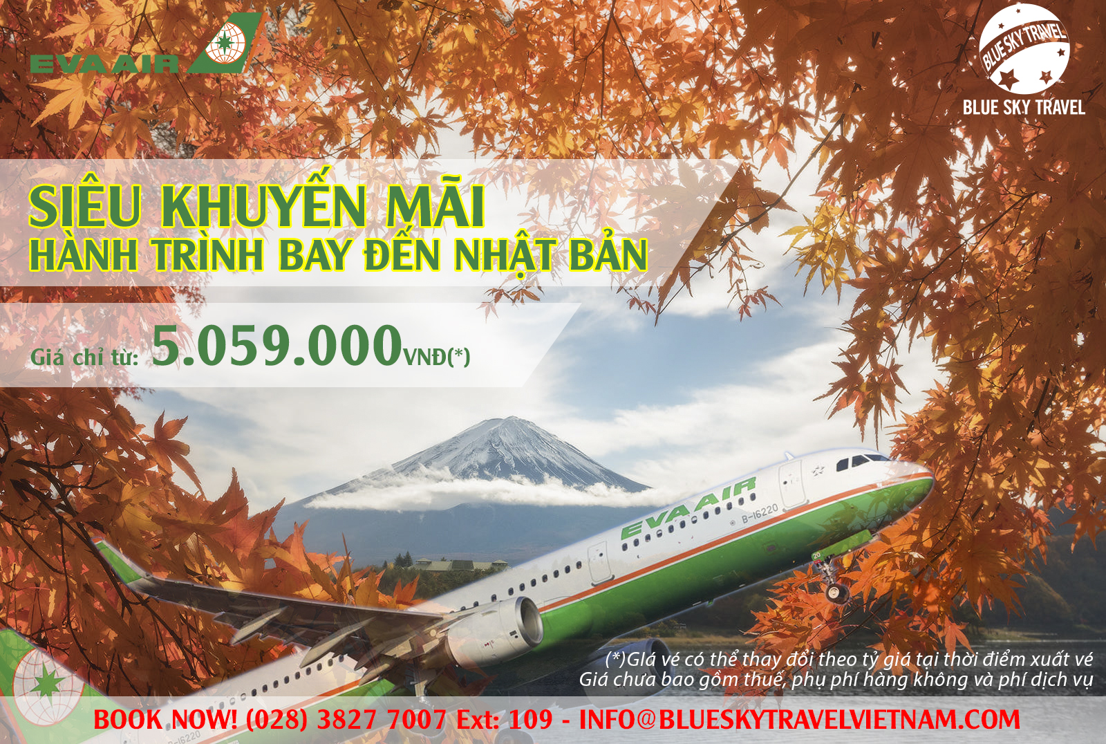 Siêu khuyến mãi bay Nhật Bản cùng Eva Air