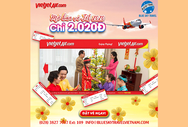 Vietjet Air chính thức mở bán Vé Tết chỉ từ 2.020 đồng